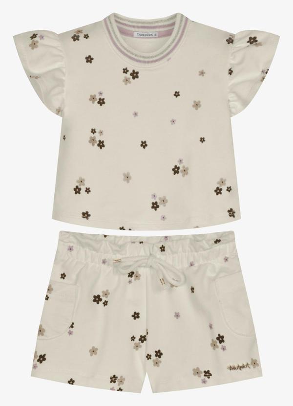 Conjunto Feminino Blusa com Shorts Bege