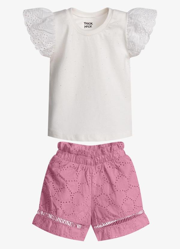 Conjunto Feminino Blusa com Shorts Bege