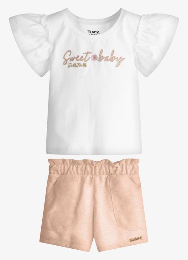 Conjunto Feminino Blusa com Shorts Branco