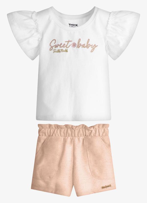 Conjunto Feminino Blusa com Shorts Branco