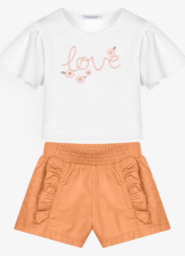 Conjunto Feminino Blusa com Shorts Branco