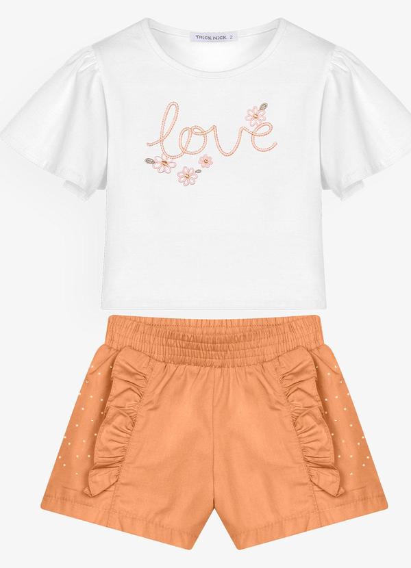 Conjunto Feminino Blusa com Shorts Branco