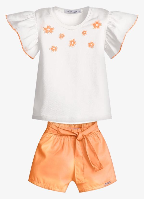 Conjunto Feminino Blusa com Shorts Branco