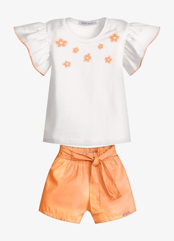 Conjunto Feminino Blusa com Shorts Branco
