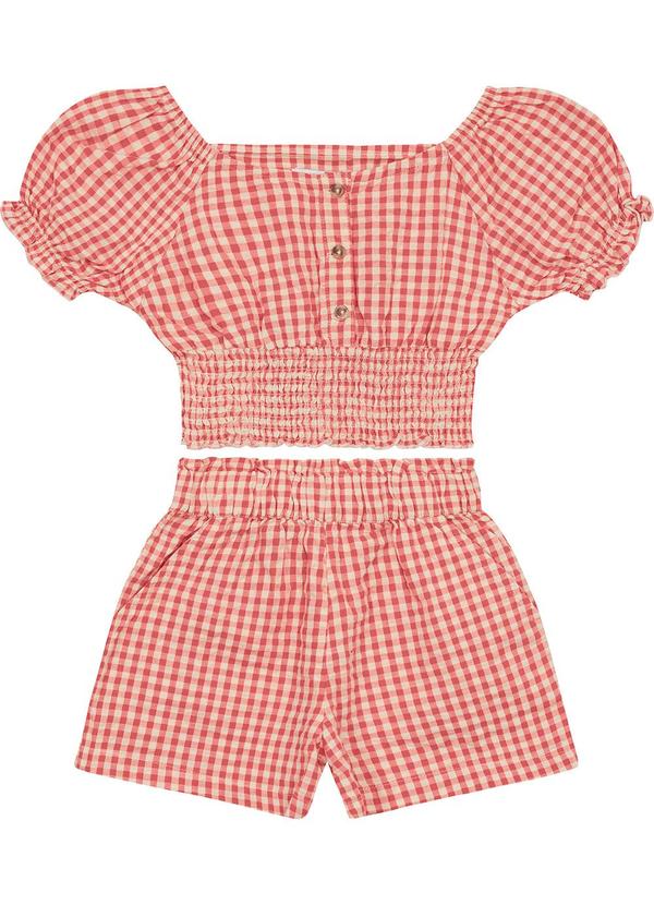 Vista 2 Conjunto Feminino Blusa com Shorts Laranja Trick Nick Trick Nick