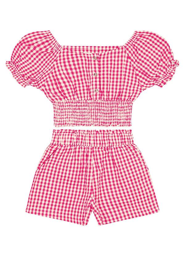 Vista 2 Conjunto Feminino Blusa com Shorts Rosa Trick Nick Trick Nick