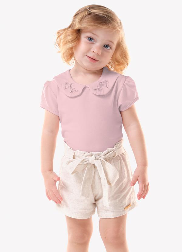 Conjunto Feminino Blusa com Shorts Rosa