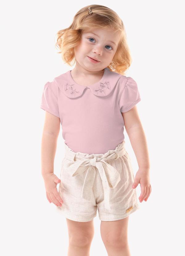 Conjunto Feminino Blusa com Shorts Rosa