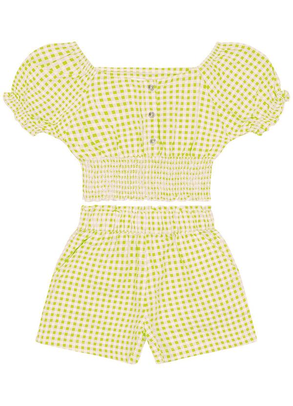 Vista 2 Conjunto Feminino Blusa com Shorts Verde Trick Nick Trick Nick