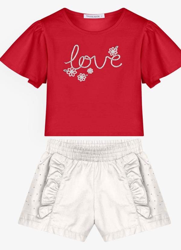Conjunto Feminino Blusa com Shorts Vermelho