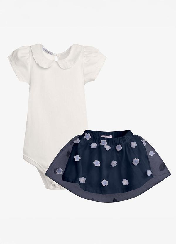 Conjunto Feminino Body com Saia Bege