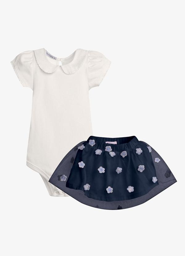 Conjunto Feminino Body com Saia Bege