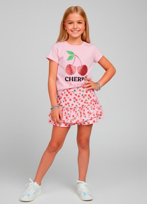 Vista 2 Conjunto Feminino Cherry Rosa Laluna Laluna