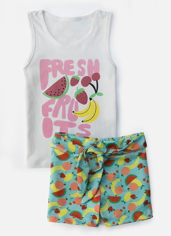 Conjunto Feminino Fresh Fruits Creme