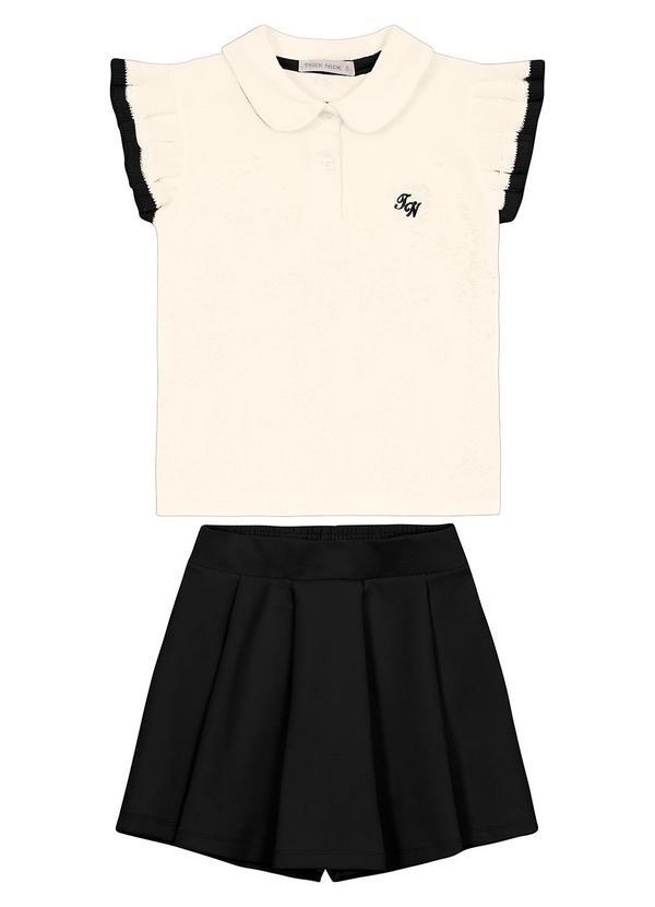 Vista 2 Conjunto Feminino Polo com Shorts Saia Preto Trick Nick Trick Nick