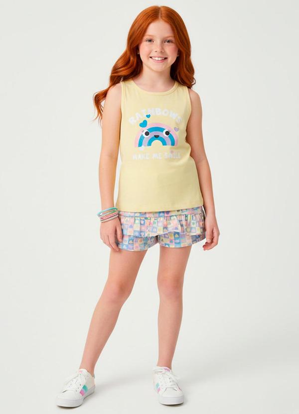Vista 2 Conjunto Feminino Rainbows Amarelo Laluna Laluna