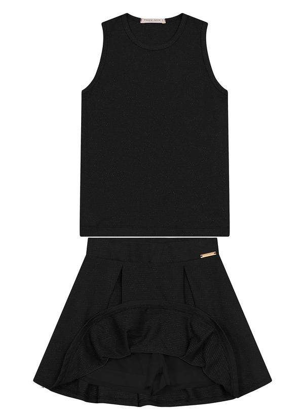 Vista 2 Conjunto Feminino Regata com Saia Preto Trick Nick Trick Nick