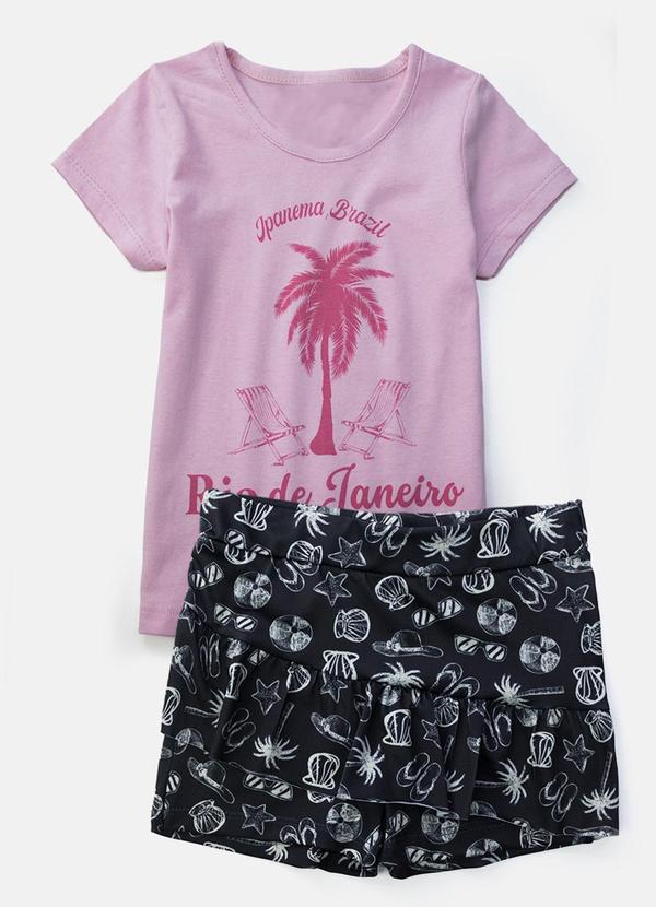 Vista 2 Conjunto Feminino Rio de Janeiro Rosa Laluna Laluna