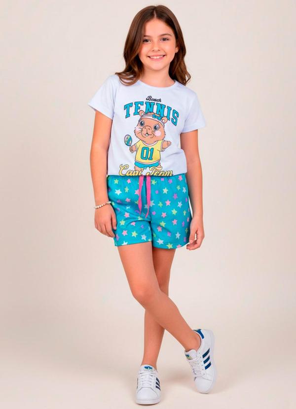 Vista 2 Conjunto Feminino Tennis Capi Team Branco Laluna Laluna