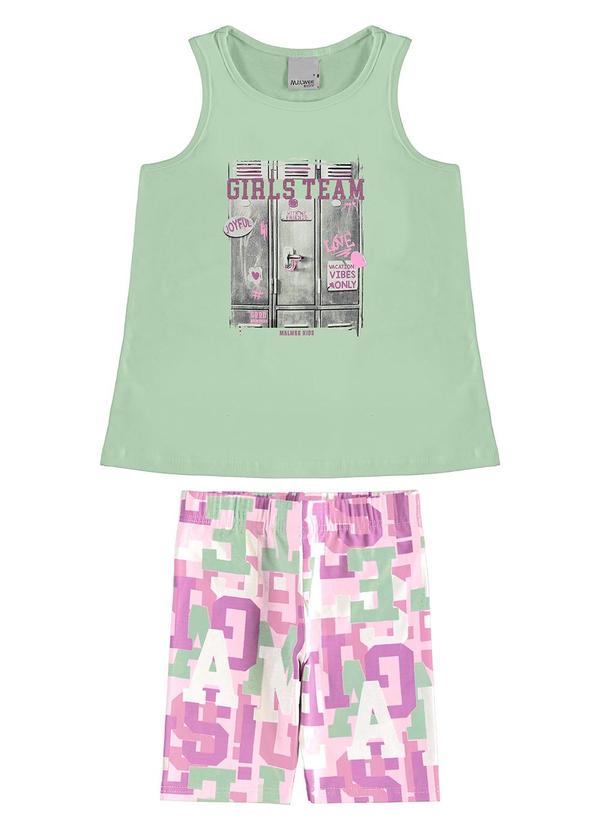 Vista 2 Conjunto Girls Team Evasê Verde Menta Malwee Kids Malwee Kids