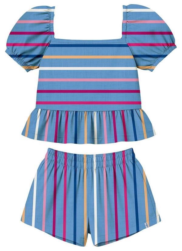 Conjunto Godê com Listras Azul