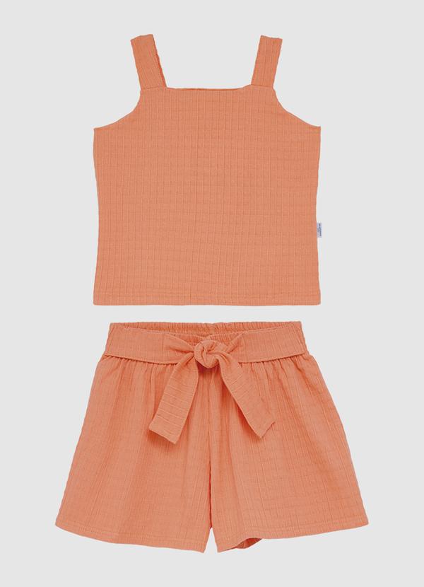 Conjunto Godê em Malha Texturizada Laranja
