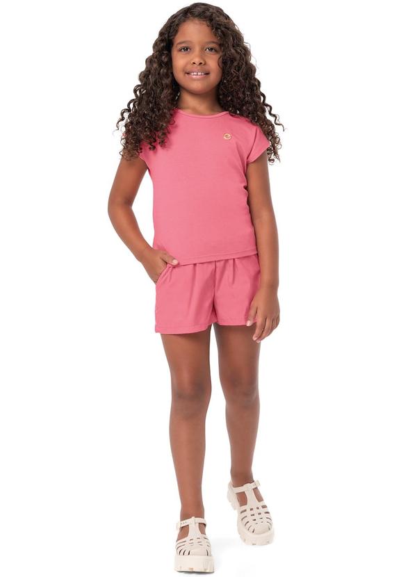 Conjunto Goiaba em Cotton com Plaqueta Menina