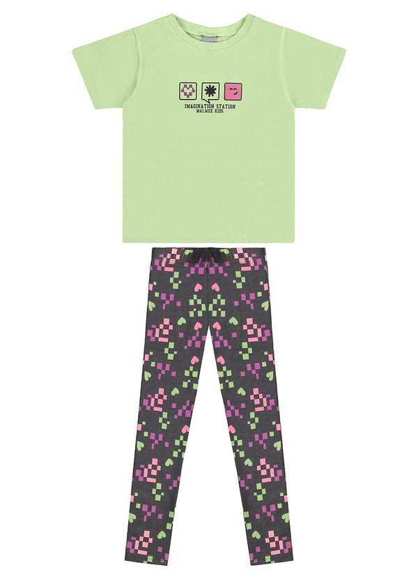 Vista 2 Conjunto Imagination com Glitter Verde Claro Malwee Kids Malwee Kids