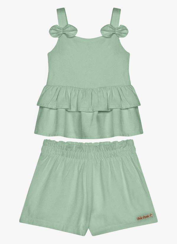 Conjunto Infantil Bata com Shorts Verde