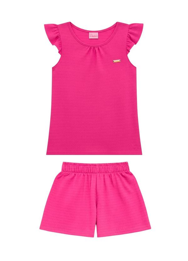 Conjunto Infantil Bata e Short Rosa