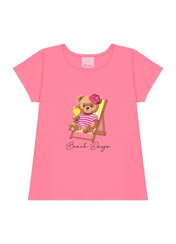 Conjunto Infantil Blusa Beach Days e Short Rosa