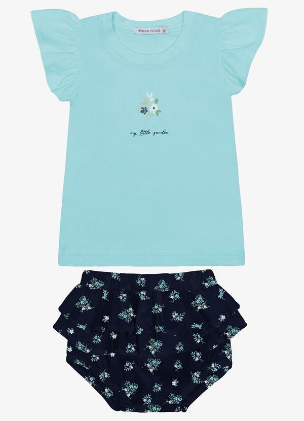 Vista 2 Conjunto Infantil Blusa com Calcinha Azul Trick Nick Trick Nick