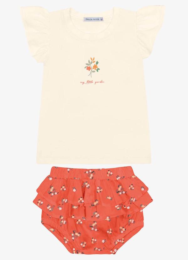 Vista 2 Conjunto Infantil Blusa com Calcinha Bege Trick Nick Trick Nick