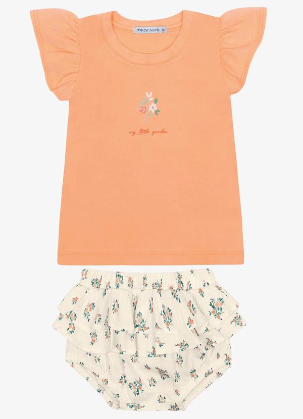 Vista 2 Conjunto Infantil Blusa com Calcinha Laranja Trick Nick Trick Nick
