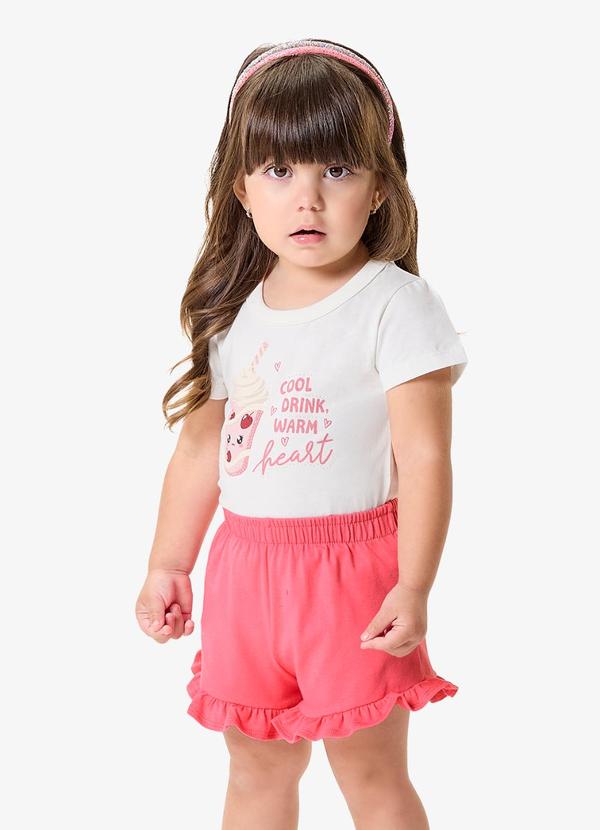 Conjunto Infantil Blusa com Ciclista Bege