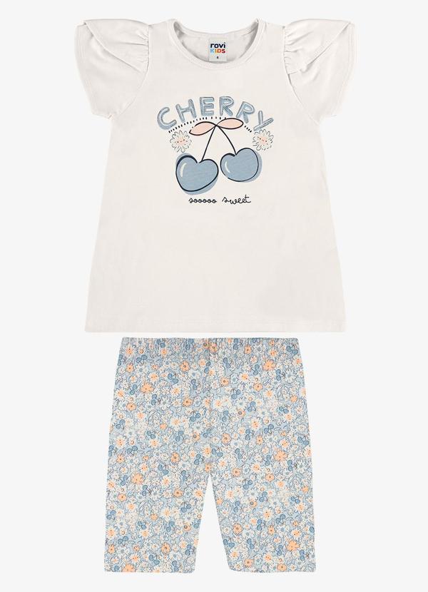 Conjunto Infantil Blusa com Ciclista Bege