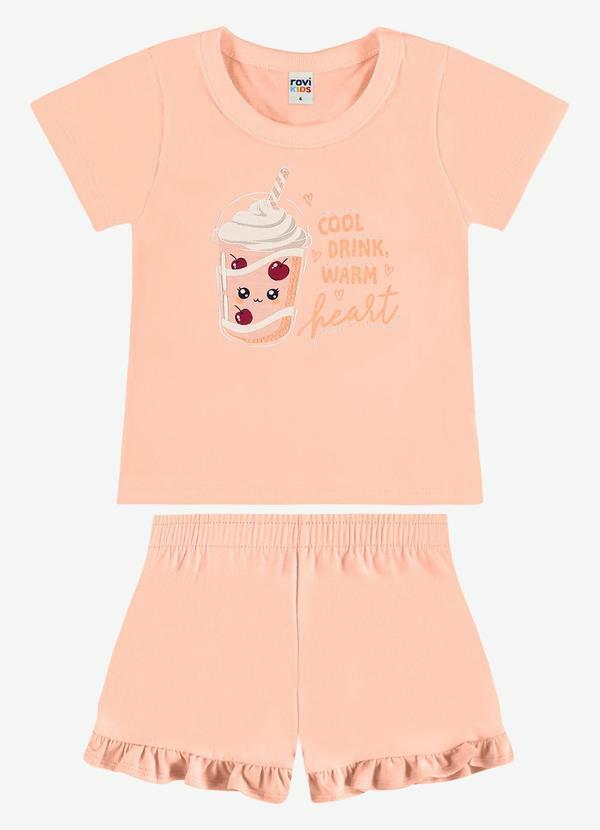 Conjunto Infantil Blusa com Ciclista Rosa