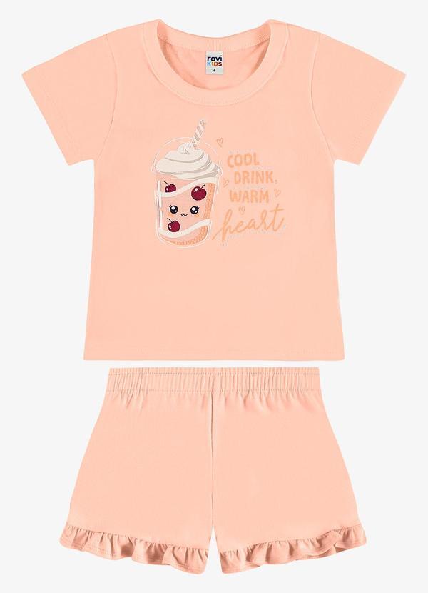 Conjunto Infantil Blusa com Ciclista Rosa