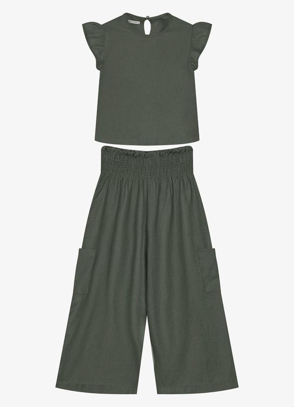 Conjunto Infantil Blusa com Pantacourt Verde