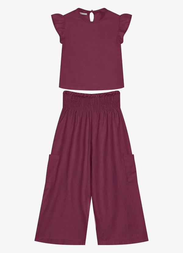 Conjunto Infantil Blusa com Pantacourt Vermelho