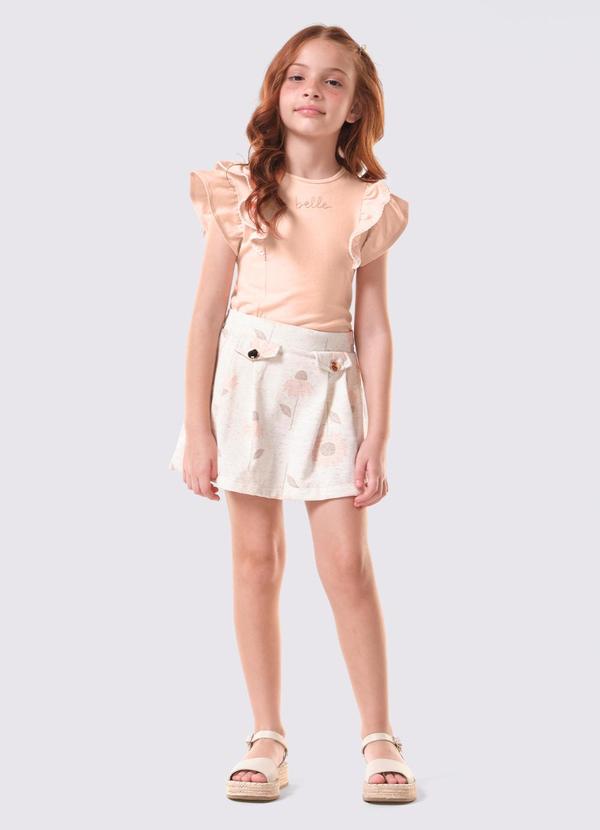 Conjunto Infantil Blusa com Saia Rosa