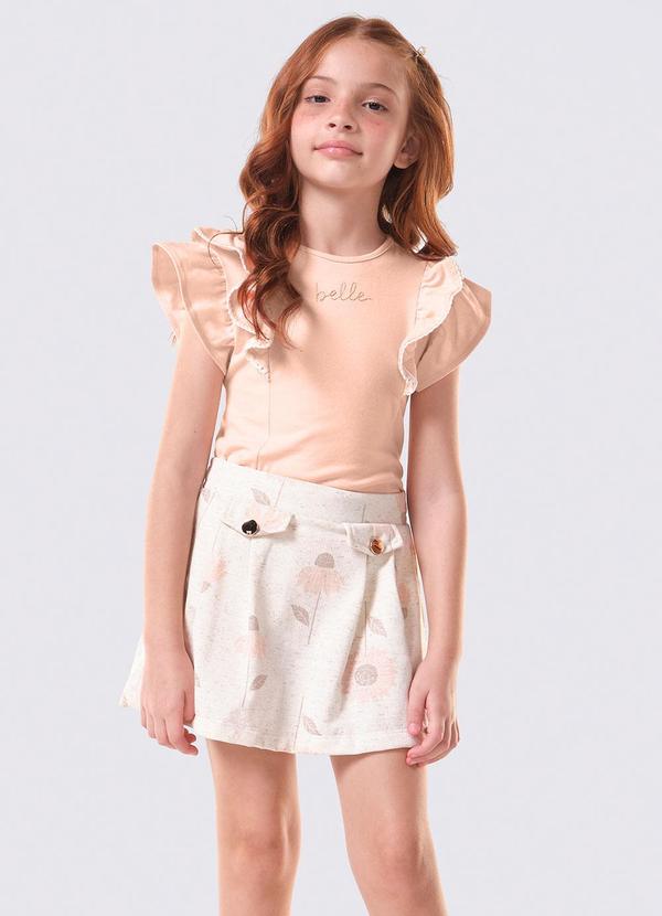 Conjunto Infantil Blusa com Saia Rosa