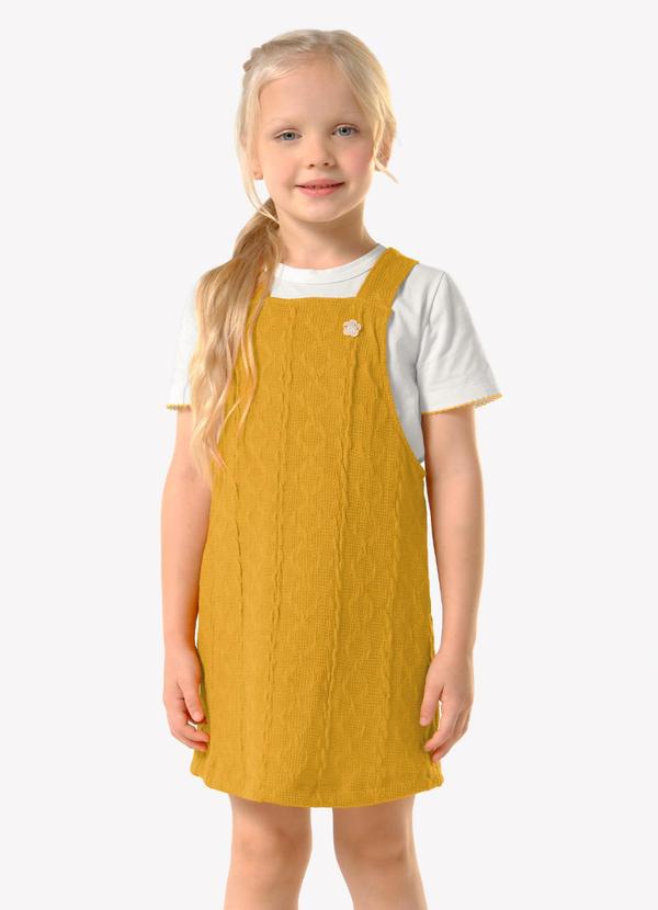 Conjunto Infantil Blusa com Salopete Amarelo