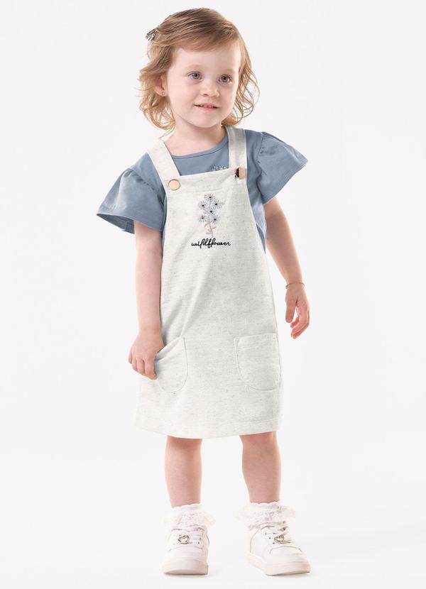 Conjunto Infantil Blusa com Salopete Bege