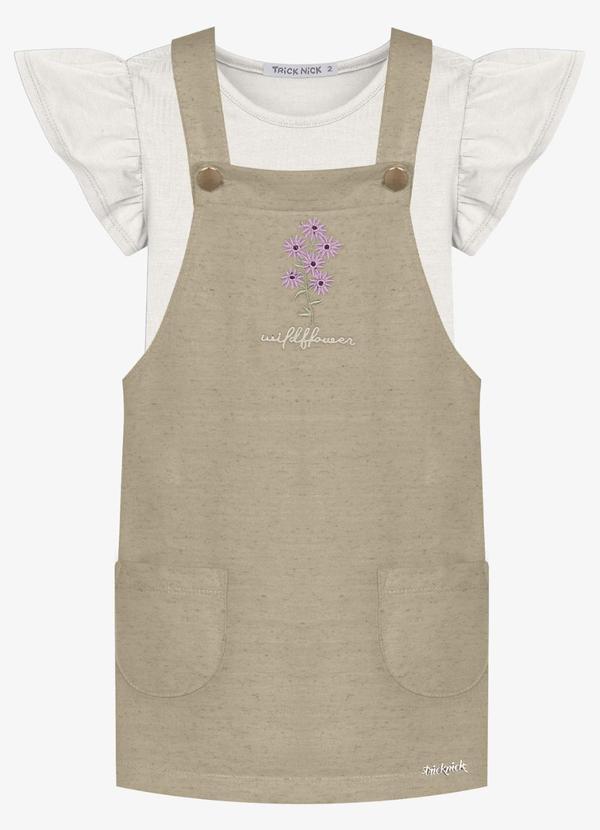 Conjunto Infantil Blusa com Salopete Marrom