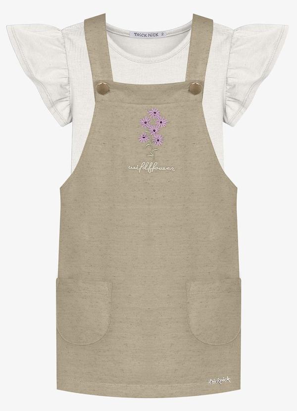 Conjunto Infantil Blusa com Salopete Marrom