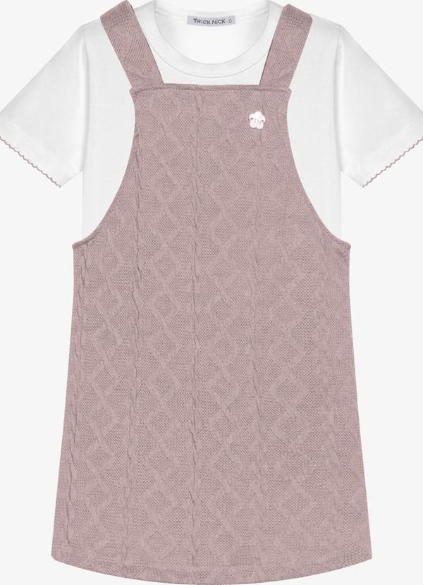 Conjunto Infantil Blusa com Salopete Rosa