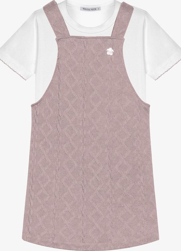 Conjunto Infantil Blusa com Salopete Rosa