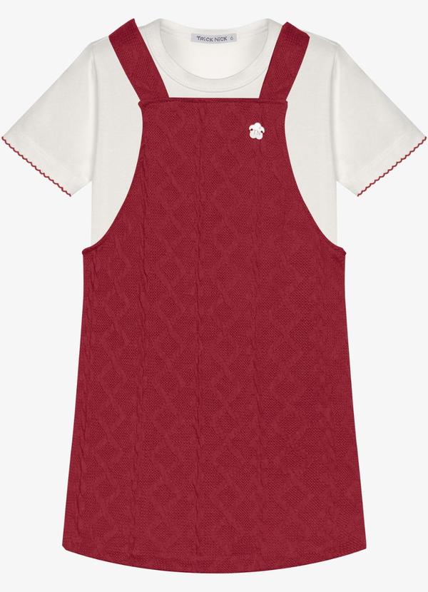 Conjunto Infantil Blusa com Salopete Vermelho