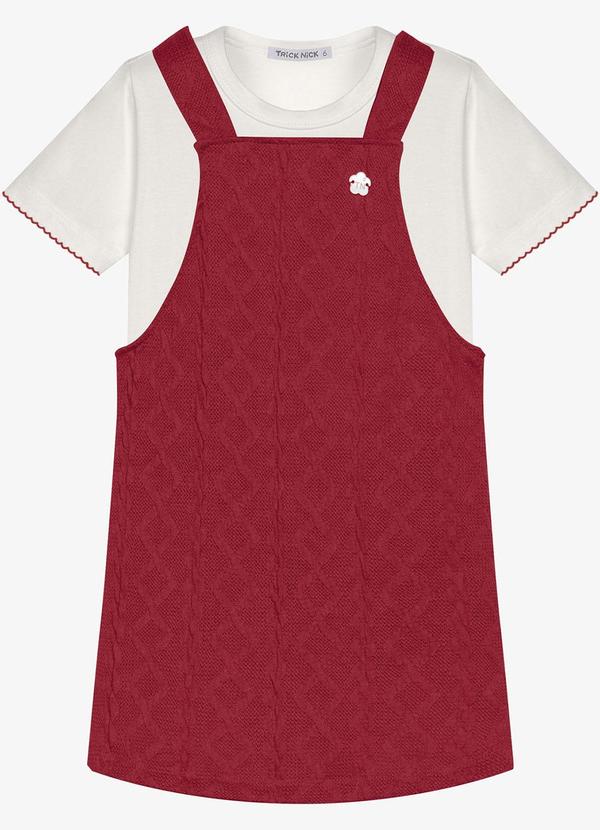 Conjunto Infantil Blusa com Salopete Vermelho